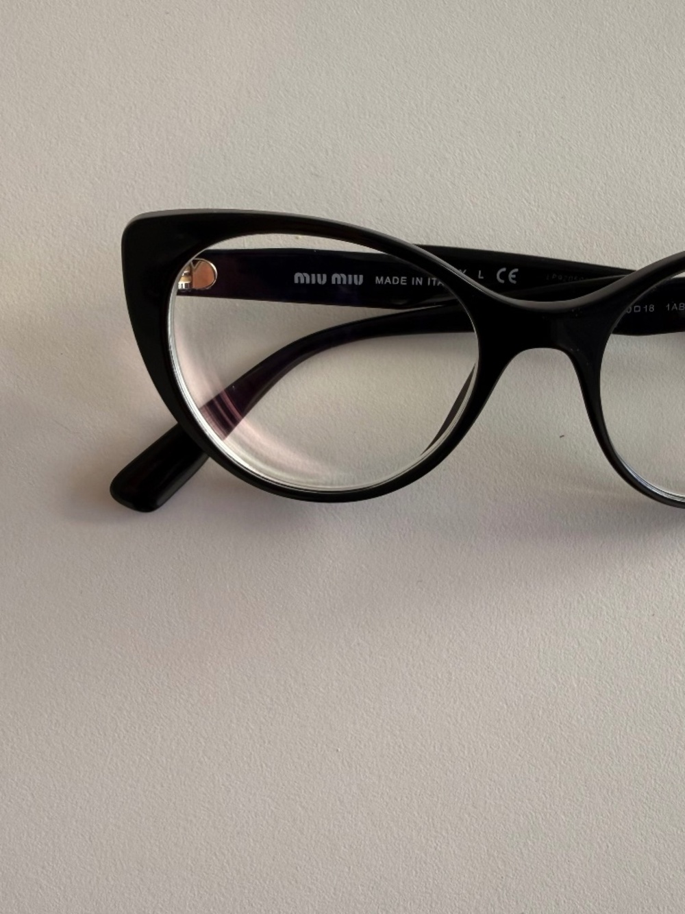 Miu Miu VMU 06T Black Cat-Eye Eyeglasse